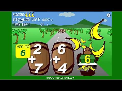 Addition 6 to 10 - Monkey Drive Racing: Adding Math Game!