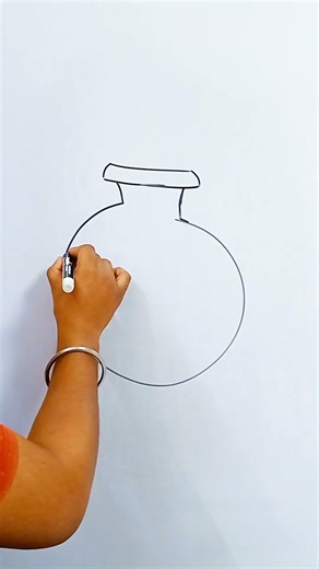 Pot Drawing 🏺 | Easy Step by Step Pot Drawing for Beginners #shorts #shortsfeed #art