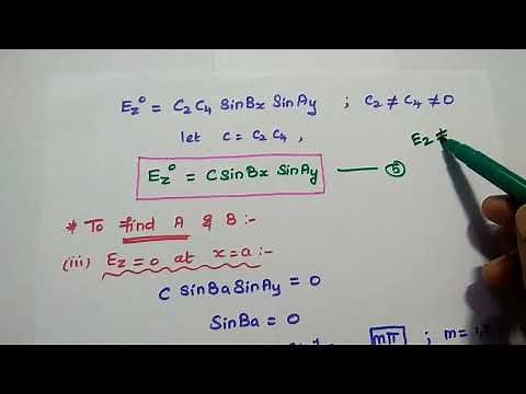 TM Waves in Rectangular Waveguide - Field Components of Transverse Magnetic (TM) Waves