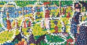 Il doodle di Google dedicato a Georges Seurat, artista esponente del "puntinismo"