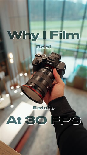 Why I Film Real Estate in 30fps 🎥 Here are the reasons I CHOOSE to film my real estate videos in 4K 30 fps, even when I have access to full frame cameras that can film 4k 60 or 4k 120 un-cropped. Now, sometimes I will film some outdoor shots in 4k 60 if a slow-down is warranted, but it’s rare and usually not desired. I rarely share about my real estate media business on ToldbyNick outlets, but I’ve been filming RE for years now and have experimented with all kinds of frame rates and picture pro