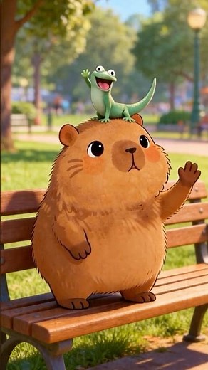 When the "Lizard, Lizard" meme meets the chillest Capybara 🦎✨ #PixarHoppers #capybara