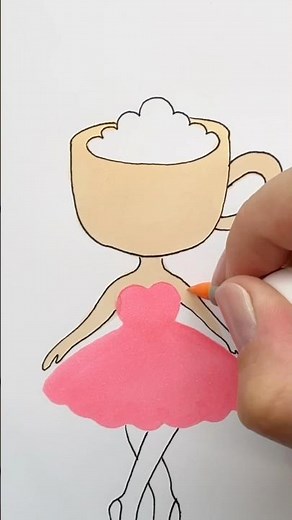 How to draw a cute Ballerina Cappuccino | Step by step drawing for kids