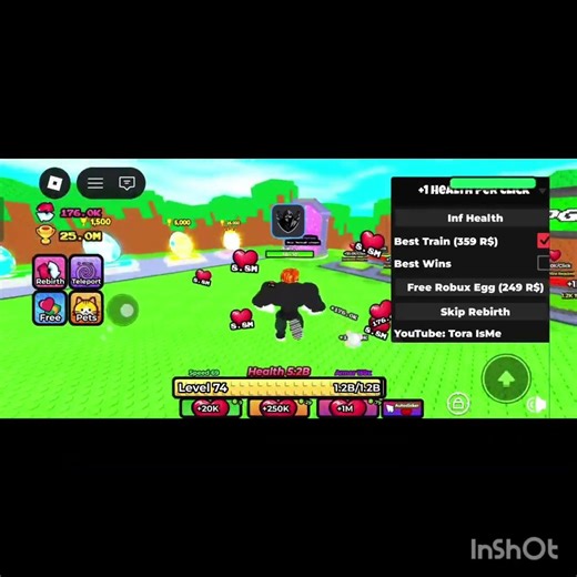 if you want the script📜 go to my YouTube video I have health per click script📜