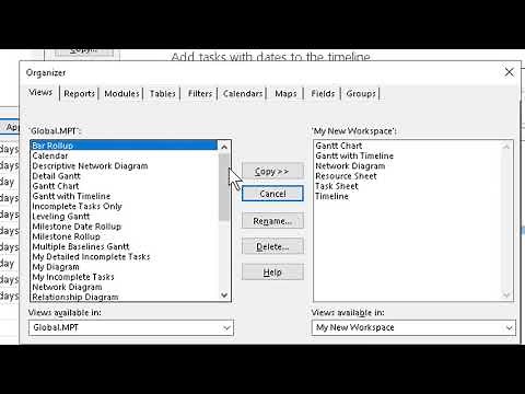 Using the Organizer in Microsoft Project