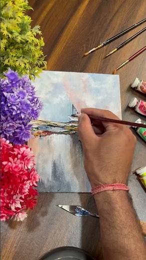 Abstract acrylic seascape painting tutorial for beginners | step by step #acrylicpaintingideas