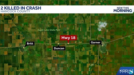 2 dead, 2 injured after crash on icy highway in northern Iowa