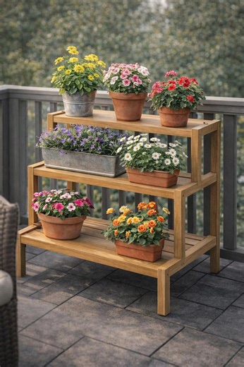 Tiered Flower Stand Plans PDF | DIY Wooden Plant Stand - Etsy
