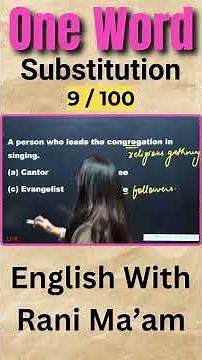 One - Word Substitution | 9 / 100 | English With Rani Ma'am