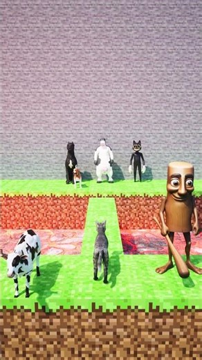 Cat, Cow cute vs Dog cute! Can These Animals Survive the Lava Challenge? Ep. 1