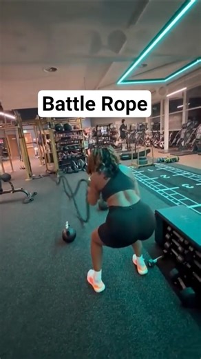 A flipping battle rope workout