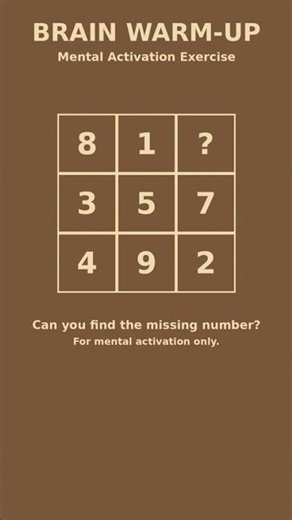 Can You Find the Missing Number? | Brain Warm-Up Logic Puzzle
