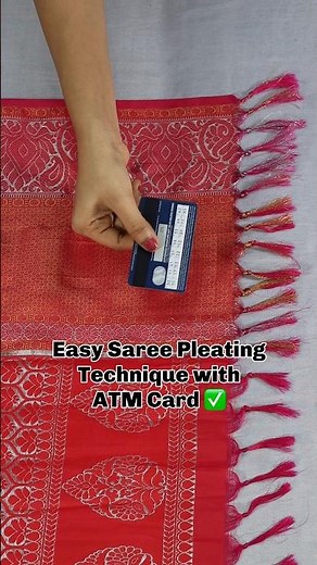 Perfect Saree Pleats Hack with ATM Card 💳 Easy Draping Trick| Swaya World|Swaya Official #SareeHack