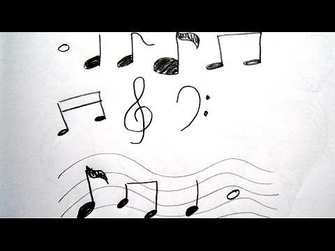 How to Draw Cartoon Music Notes 畫卡通音符 - Easy Drawing Tutorial for Beginners