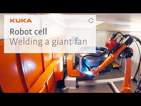 Robot cell welds gigantic fans