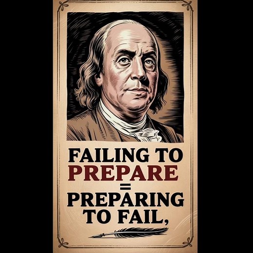 Failing to Prepare? You’re Preparing to Fail 💭 | Benjamin Franklin Wisdom #Shorts