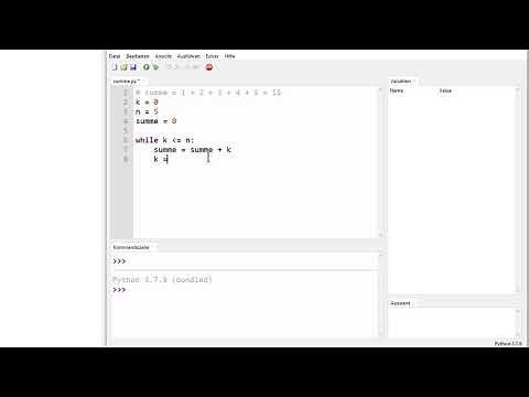 Summe von 0 bis n in Python mit Schleife berechnen