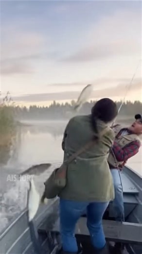 FISH ATTACK! Girl Gets Showered by JUMPING Carp While Fishing #rurallife #bigfish #fishing