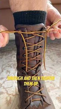 How to tie￼ logger boots in a fun way￼ #redwingboots ￼#edc #redwingshoes #shorts #how