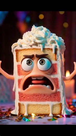 Dramatic Cake Slice 🎂😱 | Pixar Style 3D Animation Short