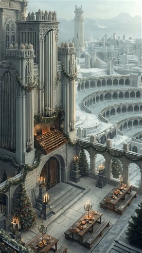 Snowy Outdoor Pipe Organ Feast Ambience for Relaxation and Study