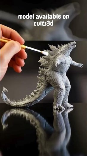 Ancient Creature Godzilla Sculpture | Hand Painting a 3D Printed Monster 🎨🦖