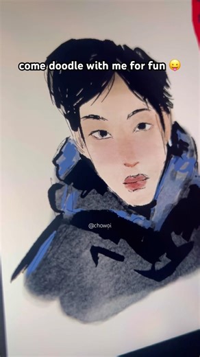 when the nonserious drawing starts looking serious😳#art #digitalart #shorts #procreate #drawing