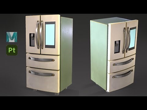Stylized Refrigerator in Autodesk Maya 2022 and Substance 3D Painter 2022