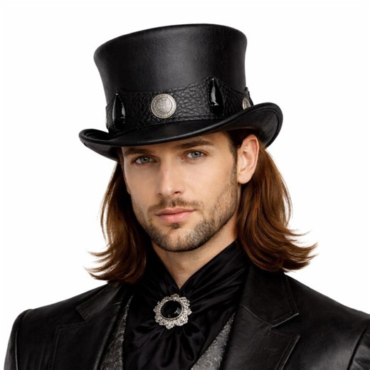 Steampunk Top Hat Victorian Gothic Leather Men Wedding Costume Formal Vintage Style - Etsy
