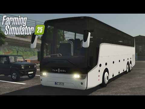 FS25 - Vanhool Astron TX16 COACH BUS - NEW TRUCK MOD for Farming Simulator 2025 GAMEPLAY
