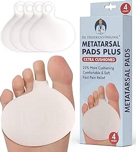 Dr. Frederick’s Original Metatarsal Pads - 4 ct - Ball-of-Foot Cushions for Foot Pain Relief - Adhesive Forefoot Pads for Metatarsalgia, Morton’s Neuroma & Calluses - Men & Women