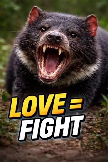Love Starts With Biting,Tasmanian Devil Secrets#tasmaniandevil #animalfacts #wildlife #shorts