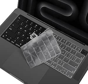 CaseBuy Premium MacBook Pro M3 M4 Keyboard Cover for 2025 2024 2023 MacBook Pro 16 inch Apple M3 M4 Chip Pro/Max A2991 A3186 A3403 Released Liquid XDR Display & Touch ID TPU Protective Skin