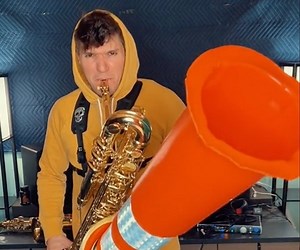 The Notes a Saxophone Makes When You Add a Traffic Cone
