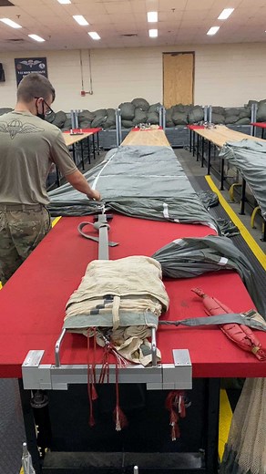 Pack 'em up! Parachute Riggers (92R) ensure the safety of every paratrooper. They inspect, test, and pack parachutes, their extraction and release systems, and all the associated components of the parachute system. Soldiers in this career are responsible for the safety and repair of all parachute equipment before, during, and after airdrop operations and are responsible for assembling rigging components and securing all the supplies in the aircraft. | U.S. Army Maneuver Center of Excellence