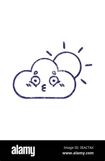 bobbing motion animation of Raincloud And Sun Charcoal Drawing Stock Video Footage - Alamy
