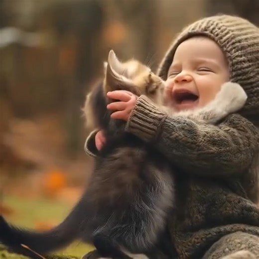 1.5K views · 62 reactions | Cute Cat With Cute baby laugh 殺 | GIFs | Facebook
