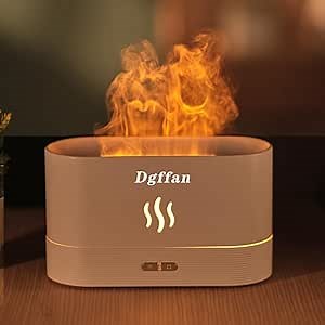 Essential Oil Diffuser, Humidifier with 7 Colors Flame Light, Waterless Auto Shut-Off Air Humidifier Diffuser for Spa Home Yoga Office Bedroom(White)