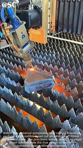 Insane Laser Cutting Power! 120mm Thick Plate Bevel Cut Like Magic ⚡🔥