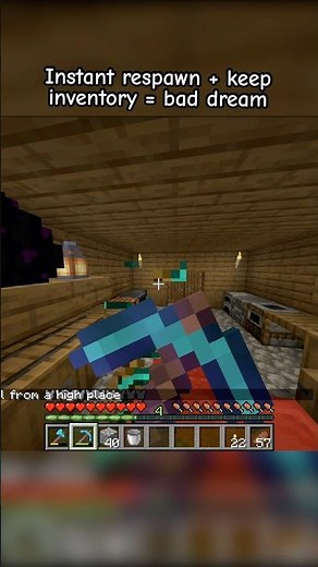 Do not turn on keep inventory and instant respawn 😭