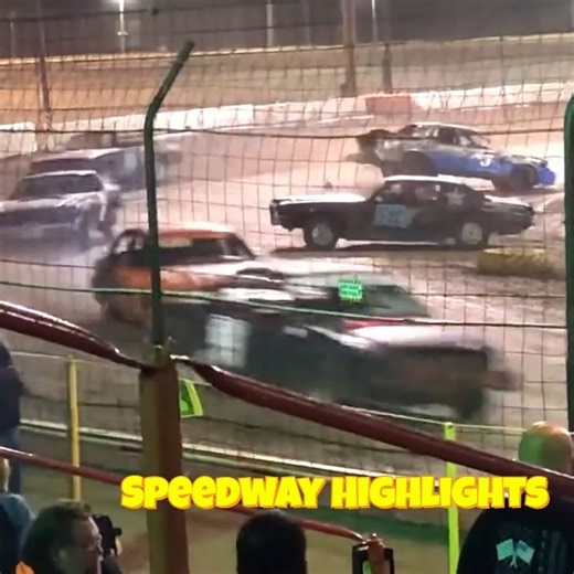 Speedway Highlights on Instagram: "The car snaps loose—spins and bucks as the rear end lets go #accident #crash #dirtrack #racingcar #racing #destruction"