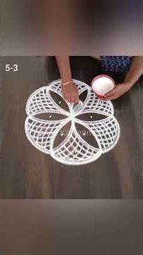 Beautiful kolam using 5 dots #kolam #beautiful #simple