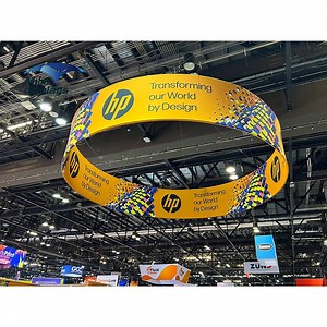 [Hot Item] Customized Trade Show Hanging Banner Overhead Display Trade Show Advertising Brand Promotion Tension Fabric Ceiling Banners