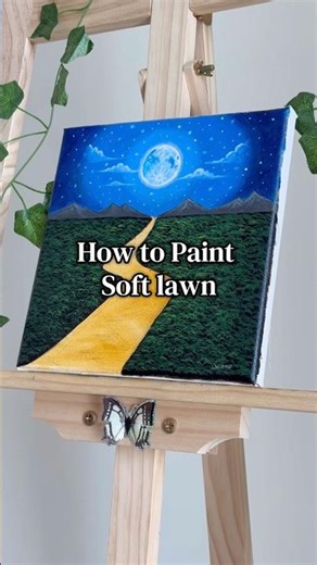 How to paint lawn 🌿✨ #lawn #naturepainting #landscapeart