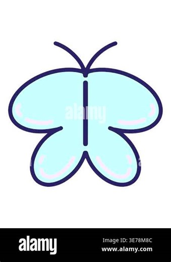 shivering motion animation of simple cute drawing of a butterfly