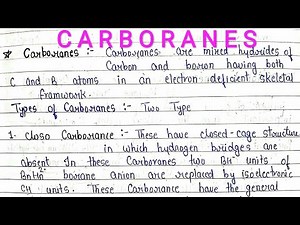CARBORANES | Types | Preparation | Structures | Properties | inorganic chemistry |
