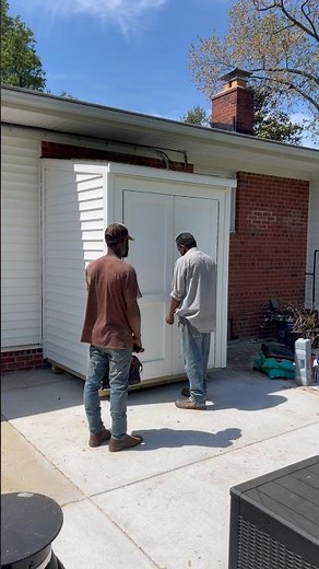 5x5 Custom Vinyl Lean To Build! 🥥 #shed #building #siding #leanto #custom #construction #shortvideo