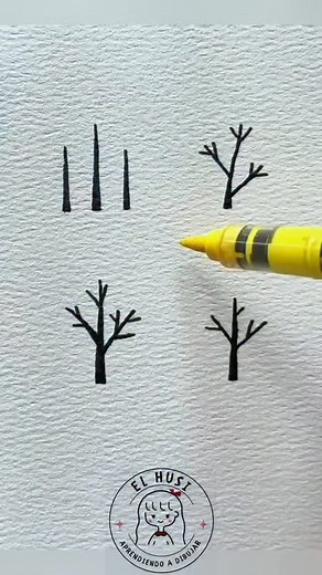 50K views · 34K reactions | 4 Ideas para Dibujar unos árboles    . . . #foryouシ #dibujo #drawing #shorts #manualidades #short #art #arte #kids #tutorial #foryoupageシ | Aprendiendo a Dibujar Facil | Facebook