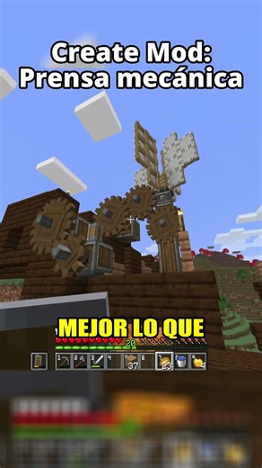 Create Mod: Prensa mecánica #minecraft #minecraftshorts
