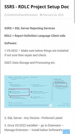 How to Setup SSRS in Visual Studio | RDLC | Required Software's | Create New Project | New RDL #ssrs